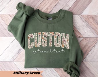 Camiseta con texto personalizado, Camiseta con nombre personalizado Comfort Colors® para mujer, Sudadera con texto personalizado, Sudadera con logo personalizado, Regalo de Navidad