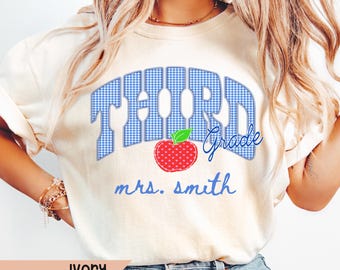 Comfort Colors® Custom Third Grade Teacher Shirt, 3rd Grade Teacher Tee, Personalized Teacher Name Shirt, Back To School Gift, New Teacher