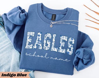 Custom School Mascot Sweatshirt, Retro Team Spirit Shirt, Game Day Crewneck, Personalized School Name, Football Mom Gift, Sports Sweatshirt