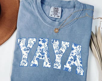 Yaya Shirt Flora Yaya Shirt Gift for Mother's Day Yaya Tee Grandma Sweatshirt Chinoiserie Yaya Gift For Yaya Grandma Gift Grandmother Shirt