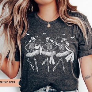 Ballerina Skeleton Shirt, Dancing Skeleton Shirt, Halloween Shirt, Halloween Costume,  Retro Halloween Shirt, Dance Teacher Shirt Ballet