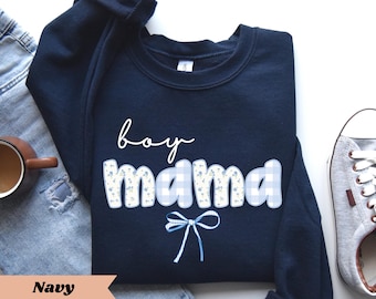 Comfort Colors® Boy Mom Shirt, Coquette Mama Tee, Boy Mom Club Crewneck, Mother's Day Gift, Pregnancy Announcement, Cute Mom Shirt