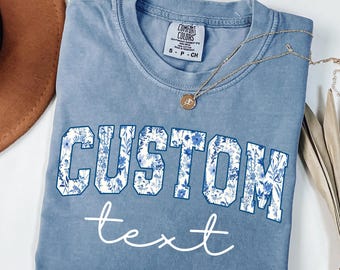 Camiseta personalizada Camiseta floral personalizada Camiseta con texto personalizado Regalo para mamá Regalo de cumpleaños Camiseta floral personalizada Camiseta personalizada Nombre personalizado