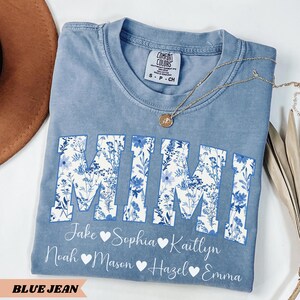 Personalized Mimi Shirt with Grandkids Names, Floral Mimi T-Shirt, Mimi Gifts, Mother&#39;s Day Shirt, Custom Kids Names Grandma Shirt, Mimi Tee