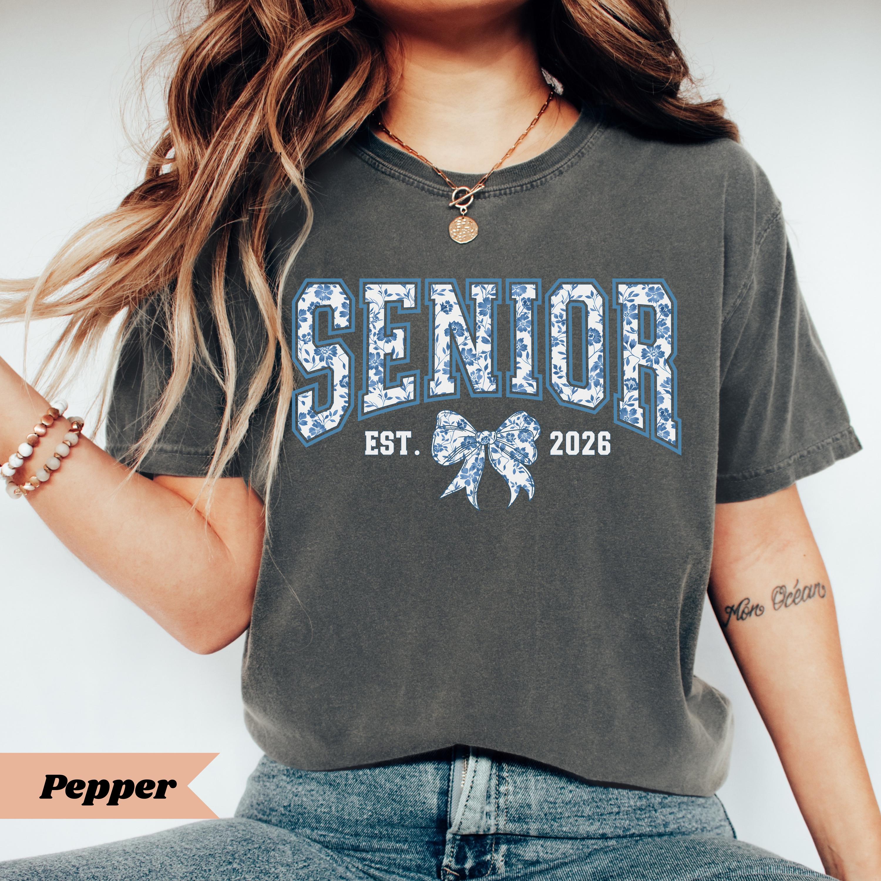 T-shirt 'Senior Mom Class Of 2026' - Design Floral Pour Femme - Cadeau Diplôme Maman