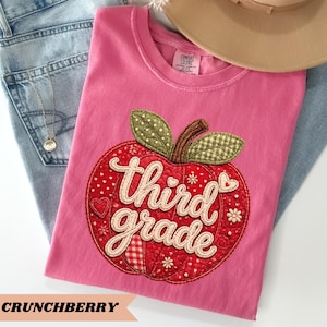 Third Grade Comfort Colors® Shirt, Faux Patchwork 3rd Grade Dream Team, Back to School Shirt, Teacher Appreciation Gift, Elementary Teacher