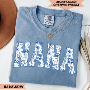 Nana Shirt Grandma Gift Toile Floral Nana Tee Gift for Nana Birthday Gift Grandmother Shirt Floral  Grandma Shirt Mothers Day Tee Nana Gifts