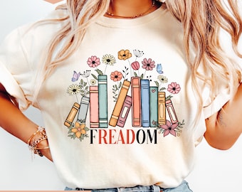 fREADom Anti Ban Books Freedom To Read Shirt Read Banned Books Teacher Librarian Gift T-shirt Social Justice Bookish Freadom Shirt  Reading