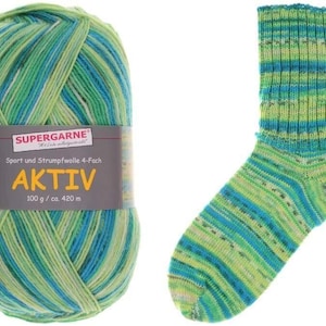 SKEIN Aktiv sock yarn, Color: Cittadino 74-24, 100 grams, 460 yards 75% wool / 25 nylon