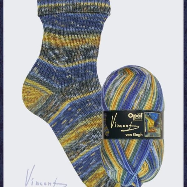 SKEIN Opal Sock Yarn: Vincent Van Gogh Café Terrace in the Evening,4-ply 100 grams/465 yards