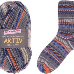 SKEIN Aktiv sock yarn, Color: Matterhorn 28-25, 100 grams, 460 yards 75% wool / 25 nylon