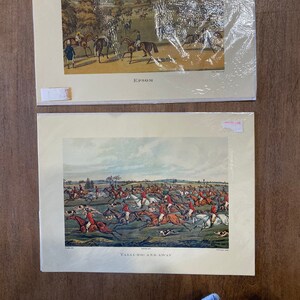 Vintage Prints British Hunting Scenes Talli-Ho! and Away and/or  Epsom Horse Race