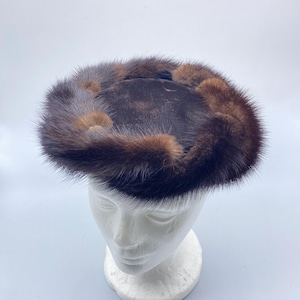 Vintage Mink Fur Pillbox Hat Made By Coralie 1950s