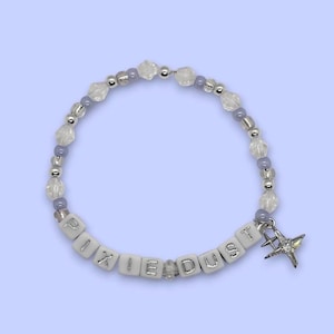 Pulsera de cuentas con diseño de polvo de hadas, inspirada en Disney, bañada en plata de ley, joyería Disneybound.