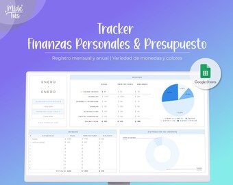 Personal Finance and Budget Tracker Template | Google Sheets | Spanish | Monthly and Annual Budget | Spreadsheet | Pastel colours