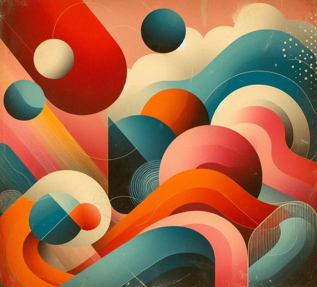 GEOMETRIC ABSTRACT II 図案 幾何学絵画 テキスタイル見本帳