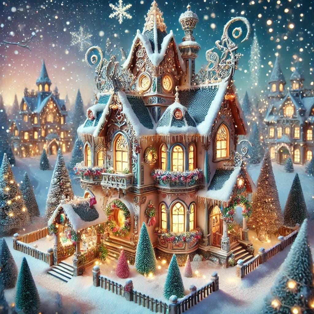 PDF ホリデー ハウス、クリスマス ナイト、クロスステッチ パターン