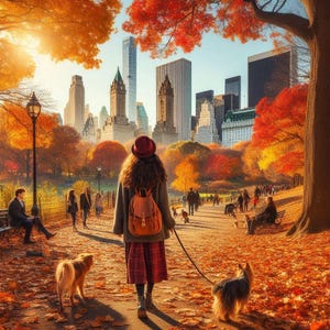 PDF Automne Central Park, motif point de croix compté, New York, Times Square, paysage urbain, téléchargement immédiat, carte numérique, Manhattan