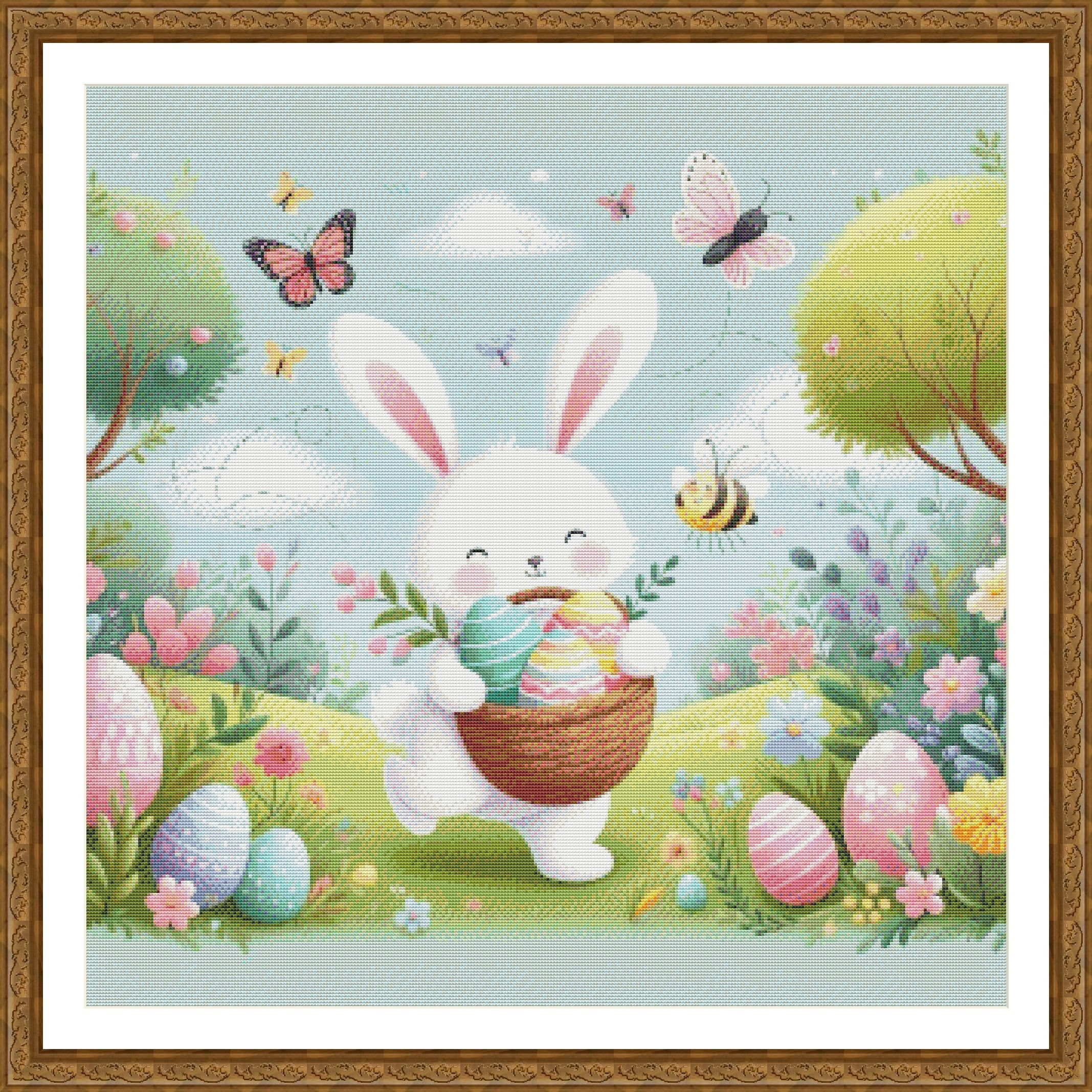 PDF Happy Easter Bunny Cross Stitch Pattern, Easter Holiday Cross ...