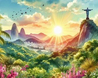 PDF Rio De Janeiro, Brazil, Counted Cross Stitch Pattern, Cross Stitch, Landscape Instant Download Digital format