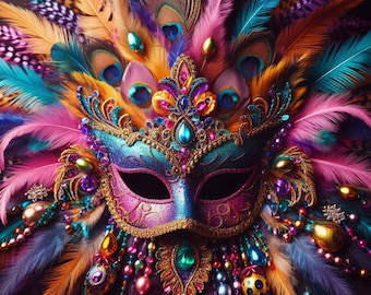 PDF Venetian mask, Carnival, Mardi Gras Cross Stitch Home decor Pattern Digital Format Cross Stitch pattern, PDF Instant Download.