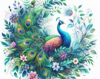 PDF Peacock Cross Stitch Pattern Digital Format Cross Stitch pattern, PDF Instant Download.