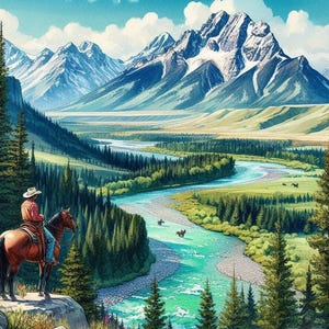 PDF Montana, Mountain Lake, Kreuzstichmuster, Digitale Kreuzstichvorlage, Sommer Landschaft, Fluss, PDF Kreuzstichmuster