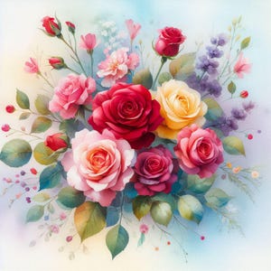 PDF Flower bouquet Roses Counted cross stitch pattern Summer Garden Flowers Modern Digital X-stitch chart Instant Download Digital format