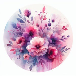 Flores silvestres en acuarela, patrón de punto de cruz contado, ramo floral delicado, gráfico de arte abstracto, patrón moderno, descarga instantánea en PDF