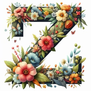 PDF Floral Alphabet Letter Z Large Size Cross Stitch Pattern, Instant Download Digital format