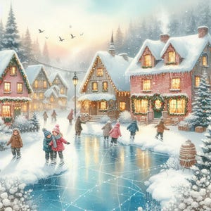 PDF Christmas Snow Village, Cross Stitch Pattern, Christmas Tree, Christmas Eve, Digital Format, Cross Stitch pattern, PDF Instant Download.
