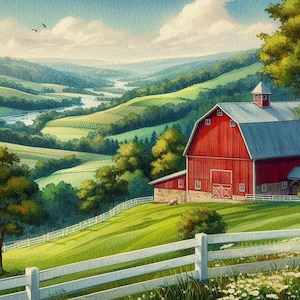 PDF Ohio State, Counted Cross Stitch Pattern, Cross Stitch, Flowers Field, Summer Landscape, Country Village, Instant Download Chart