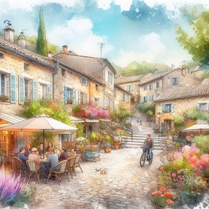PDF City Street Cafe, Counted Cross Stitch Pattern, Old Town Houses, City Landscape Instant Download Digital Format