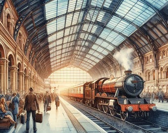 PDF London Railway Station, Europe City, Counted Cross Stitch Pattern, England City Landscape, Travel, Instant Download Digital format