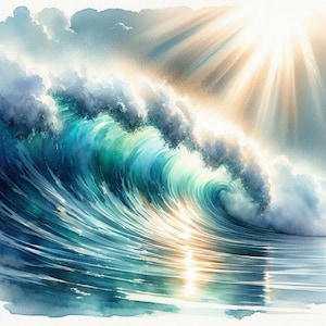 PDF Ocean Wave Counted cross stitch pattern seascape Digital cross stitch chart seascape Sea PDF cross stitch pattern