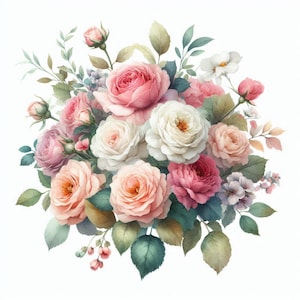 PDF Flowers bouquet Pink Roses Counted cross stitch pattern Summer Garden Flowers Modern Digital chart Instant Download Digital format