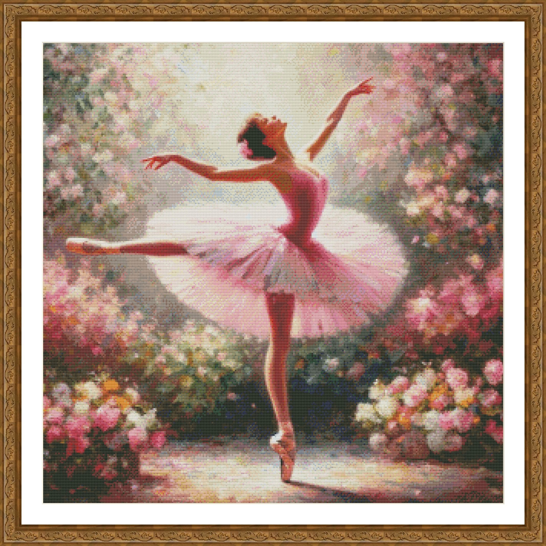 PDF Ballerina Counted Cross Stitch Pattern, City Instant Download