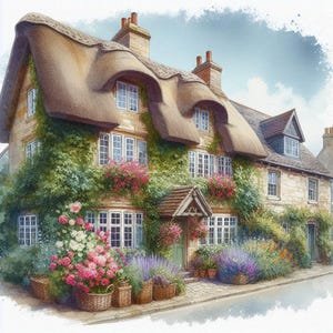 PDF English Townhouse, Counted Cross Stitch Pattern, Victorian House, Summer Cityscape, Instant Download PDF, Digital chart