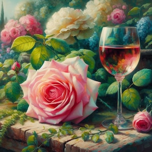 PDF Tuinrozen Wijnbloemen Geteld kruissteekpatroon Digitale X-steekgrafiek modern Instant Download digitaal formaat