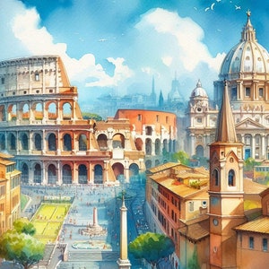 PDF Europa Rome Italië geteld kruissteekpatroon, stadslandschap directe download digitaal formaat
