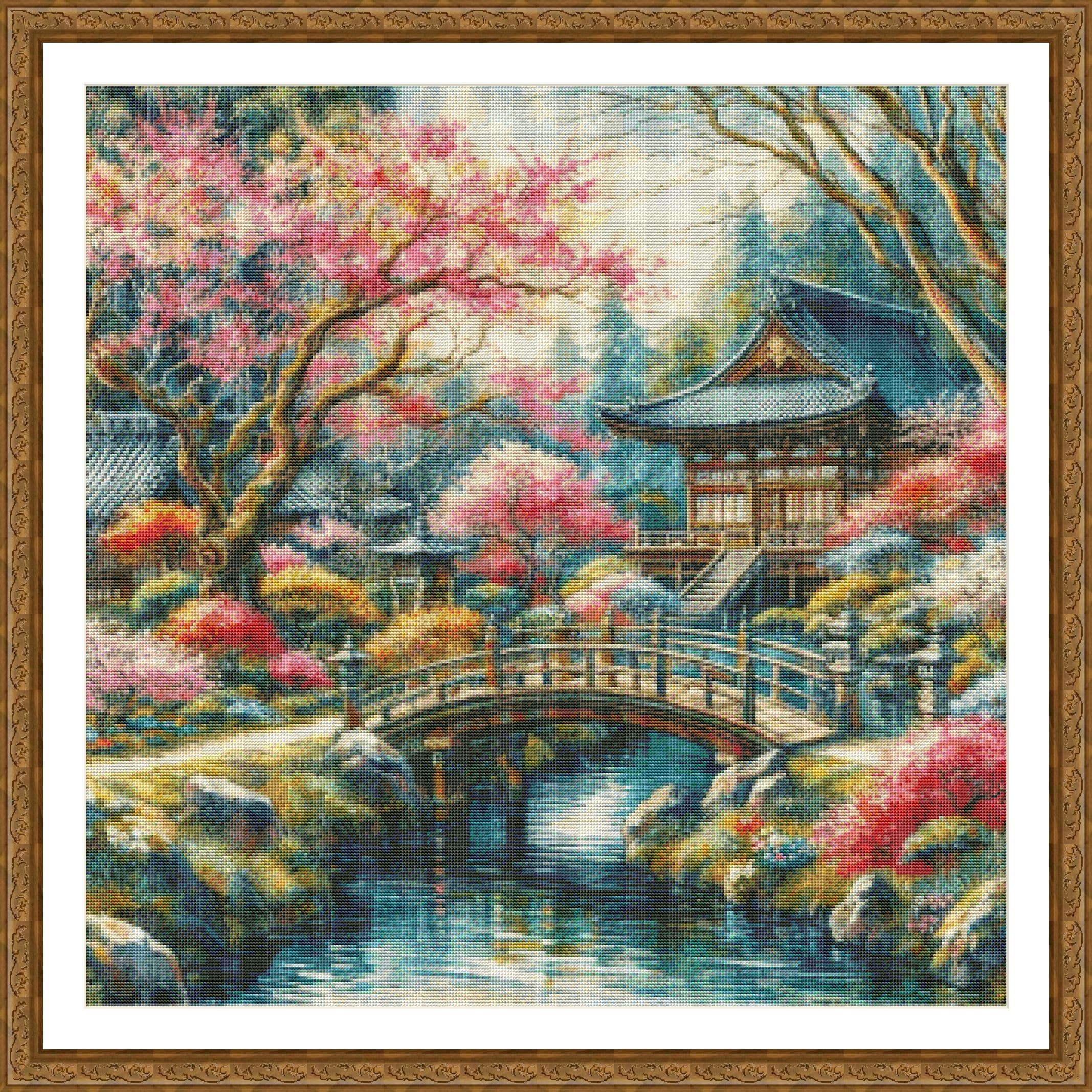 PDF Japanese Garden Counted Cross Stitch Pattern, Landscape Design, Instant  Download Digital Format - Etsy