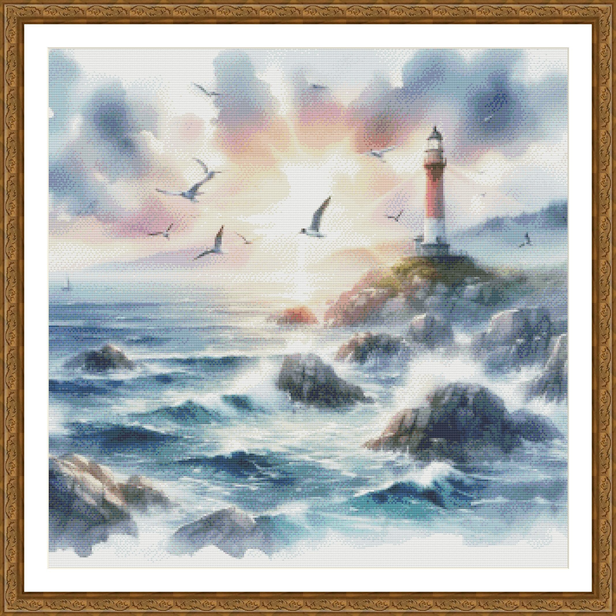 PDF Lighthouse Counted Cross Stitch Pattern Seascape Digital Cross ...