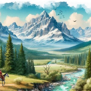 PDF Montana, Mountain Lake, Kreuzstichmuster, Digitale Kreuzstichvorlage, Sommer Landschaft, Fluss, PDF Kreuzstichmuster