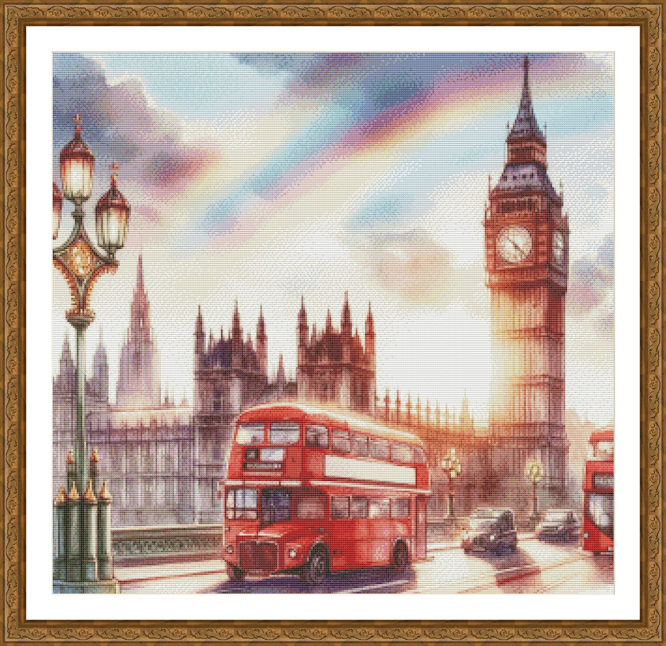 PDF ビッグベン ロンドン、イギリス、赤いバス ヨーロッパ クロス