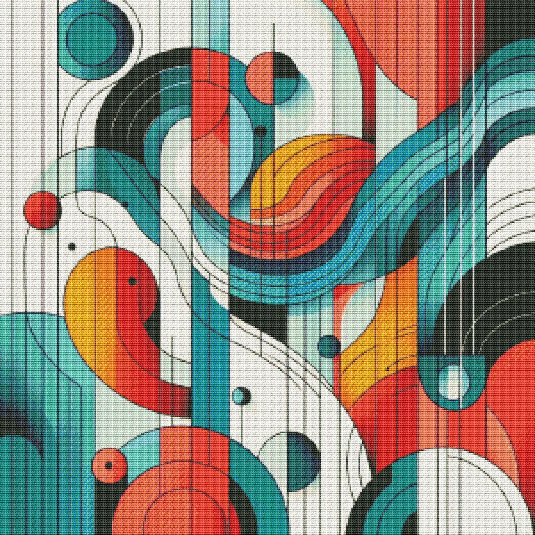 PDF 抽象的な幾何学模様のカラフルなアート、幾何学模様、クロス