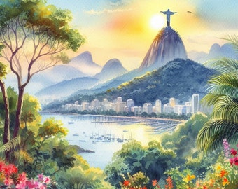 PDF Rio De Janeiro, Brazil, Counted Cross Stitch Pattern, Cross Stitch, Landscape Instant Download Digital format