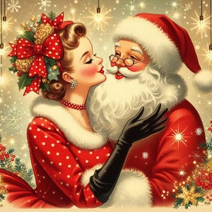 PDF Santa in Love, Christmas Cross Stitch pattern, Santa Claus Cross Stitch, Gift design, PDF Instant Download.
