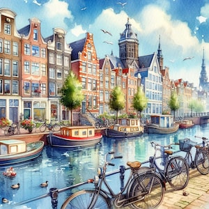 PDF Amsterdam geteld kruissteekpatroon, Amsterdam Canal Cross Stitch, Nederlands ontwerp, Europese stad Instant Download Digitaal formaat