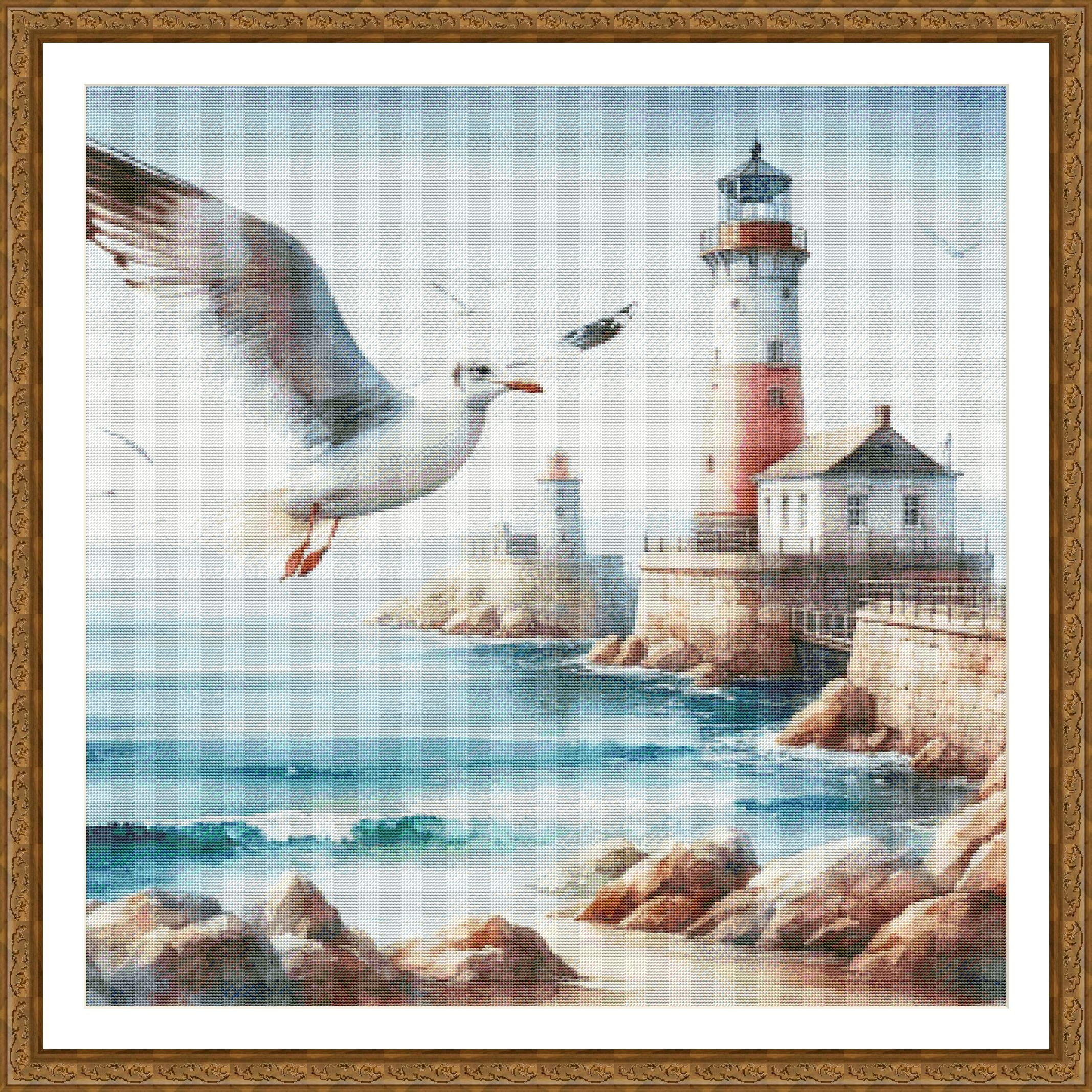 PDF Lighthouse Counted Cross Stitch Pattern Seascape Digital Cross ...