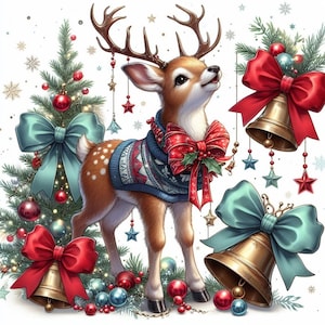 PDF Holiday Reindeer Winter Christmas Counted Cross Stitch Pattern, Still life, Instant Download Digital format